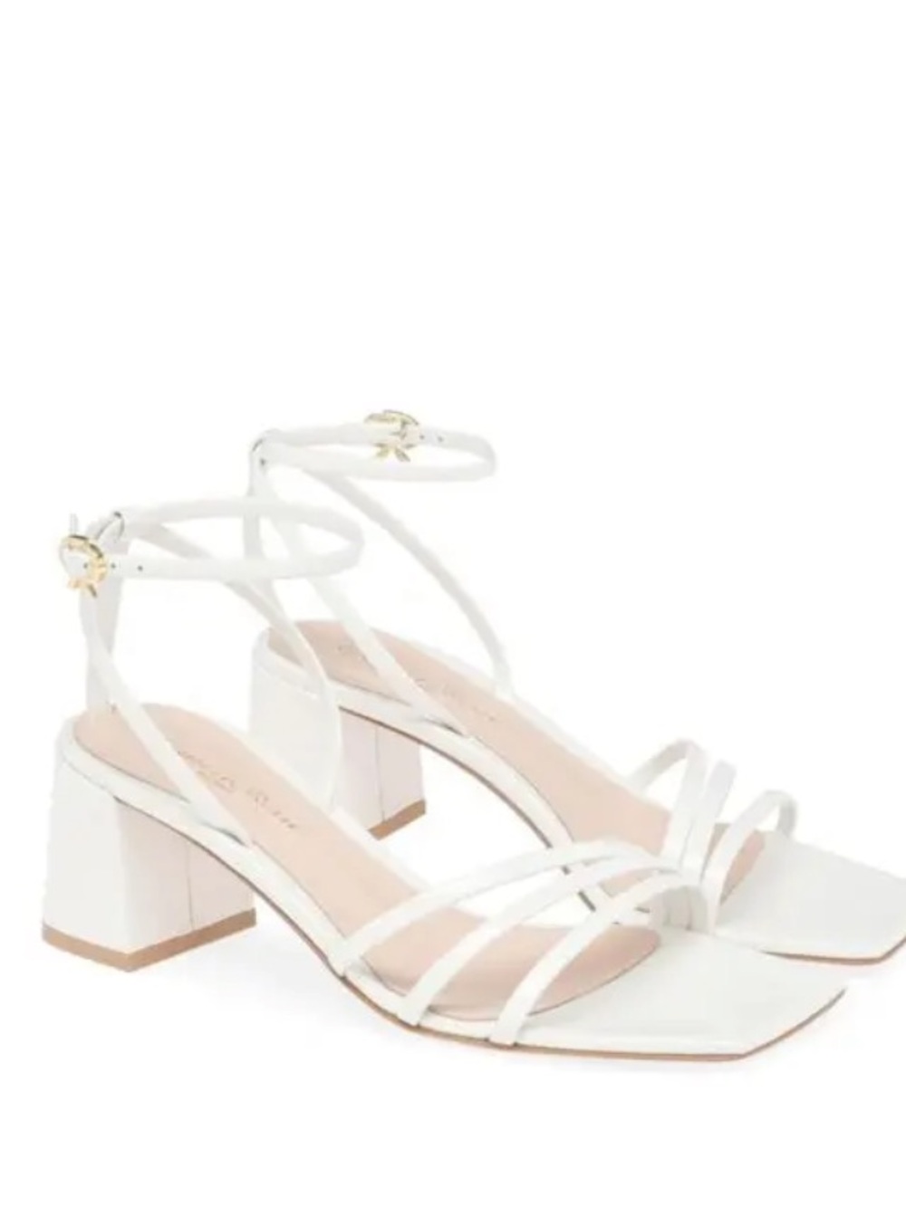 Gianvito Rossi Brielle leather sandals White New in Box Bridal Square Toe 34 4